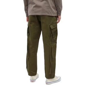 Men Streetwear 100% Cotton Multi Pocket Cargo Pants With Straps Summer Lightweight Casual Work Trousers Jogger Pants OEM - Product Image 3