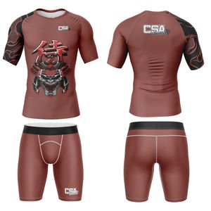 Conjunto de Rashguard Personalizado con Diseño Impreso Digitalmente para BJJ, MMA y Lucha Libre, Venta al Por Mayor Directa de Fábrica, Traje de Compresión Transpirable para Hombre - Product Image 1