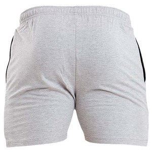 Shorts en coton gris pour homme, taille élastique, décontractés, respirants, tricotés, couleur unie, coupe mi-haute, style uni teint - Product Image 3