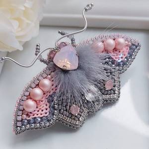 MD HANDICRAFTS Decorative Embroidery Beaded Brooch <b>Pin</b> with Customizable Design for Women & Children's Wedding Party Outfit - Product Image 1