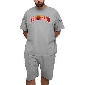 Ensemble T-shirt et short 100 % coton pour homme – Collection été 2 pièces – Qualité supérieure, coupe oversize personnalisable - Product Image 4