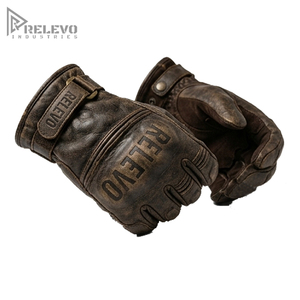 Gants de moto vintage en cuir véritable pour homme, marron vieilli, protection rigide des articulations en cuir de vachette véritable pour la conduite à moto - Product Image 1