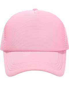 Casquette de baseball trucker rose personnalisable, dos en maille respirante, réglable avec fermeture snapback, vierge pour logo personnalisé, pour l'été et les activités de plein air, style décontracté - Product Image 1
