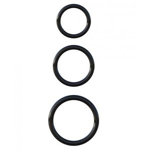 Set di anelli in silicone Fantasy C-Ringz 3 Ring Stamina con rondelle nere - Product Image 1