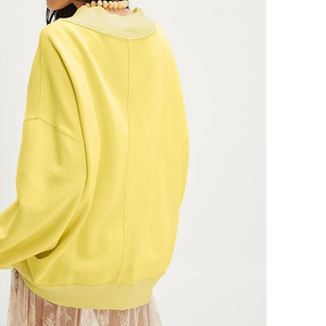 Sudadera de Mujer de Alta Calidad, Tejida en Algodón, con Hombros Caídos y Cuello Alto, Estilo Urbano, Fabricación Directa OEM Personalizada PBS - Product Image 4