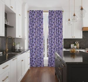 Skull Leopard Print <b>Window</b> Curtains Dense Floral Panel 70% Light Blocking Decorative Privacy Drapes Premium Fabric for Living - Product Image 3