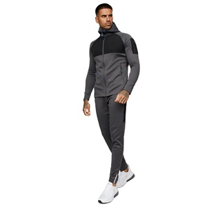 <b>Tight</b> Fitness Sport Wear 95% Polyester 5% Elastane Jogging Sweatsuit Muscle Fit Poly Tracksuit for Men - Product Image 1