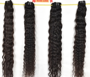 Indian Remy Virgin Human Hair Deep Wave Machine Double Weft Bulk 100g Chemical Free Single Drawn Ends Extensions <b>Polybag</b> - Product Image 1