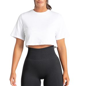 Custom Wholesale Womens Casual Open <b>Back</b> Crop <b>T</b> Shirt Breathable Yoga Gym Top Regular Fit Workout Fitness Short Sleeve 100% - Product Image 6
