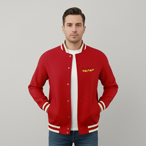 High Quality 100% Wool Men's Winter Varsity <b>Jacket</b> <b>Waterproof</b> Breathable Hooded Canvas Casual Streetwear with Wool Lining - Product Image 4