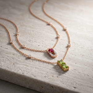 Trendy Necklace 9k 10k 14k 18k gold labgrown shining diamond layered necklace <b>gift</b> for women - Product Image 4