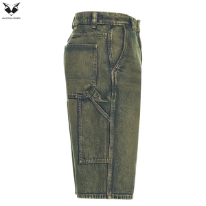 Exportateur Professionnel – Short en Jean Classique Cinq Poches pour Homme, Style Vintage Délavé, Décontracté, Été, Mi-long, Écologique, Respirant, Coupe Ample - Product Image 3