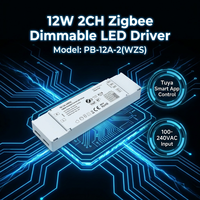 PB-12A-2(WZS) 100 ~ 240VAC 2CH tuya диммер Zigbee постоянный ток затемнения светодиодный драйвер WIFI CCT Диммируемый