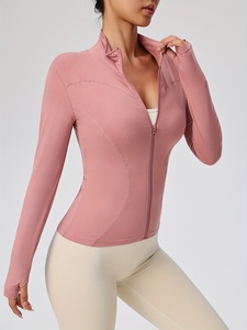 Women's Yoga <b>Jackets</b> Breathable Quick Dry Spandex/Nylon Front Zipper Plus Size Active Wear <b>Workout</b> Outdoor Sports Fitness Stand - Product Image 2