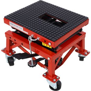 Presa a forbice idraulica per moto da 300 libbre rossa per piccole moto da cross con ruote a pedale - Product Image 3