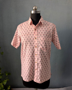 Camisa Casual de Manga Corta con Estampado Floral Rosa para Hombre, Cuello Clásico, 100% Algodón, Transpirable, de Secado Rápido, Ecológica, Estilo Verano ODM - Product Image 3