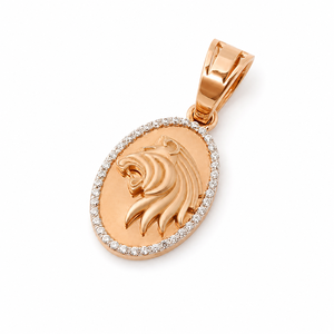 Colgante de Diamantes con Cabeza de León en Oro Rosa de 18 Quilates para Hombre, Unisex, Acabado Pulido, Inspirado en Animales, Regalo para Fiestas, Uso Diario, Joyería de Lujo - Product Image 3