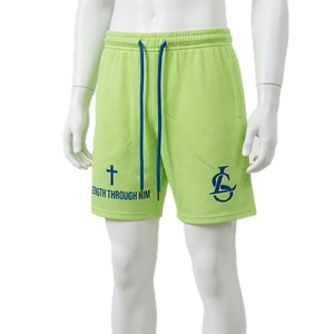 Pantalones Cortos Deportivos Transpirables de Malla con Cordón para Hombre, 5 Pulgadas, para Gimnasio, Baloncesto, Casual, con Bolsillos, 100% Poliéster Tejido - Product Image 5