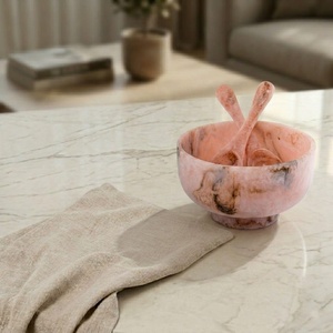 Bol à salade élégant en résine fait main, vaisselle de table pour la maison et les restaurants, bol de service en résine de qualité supérieure, vaisselle moderne pour salades et fruits - Product Image 3