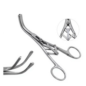 Pinzas Dilatadoras de Tráquea de 3 Puntas, 5.5 Pulgadas, Manuales, de Acero Inoxidable y Titanio, Instrumento Quirúrgico Reutilizable de Grado Médico para ORL, Obstetricia y Ginecología - Product Image 1