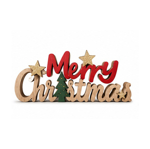 Merry <b>Christmas</b> <b>Wooden</b> Sign With Stars And <b>Tree</b> Traditional Handicraft Decoration - Product Image 1