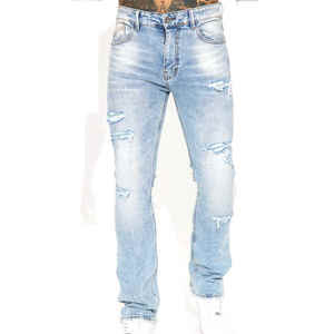 Custom Men's Cotton Mid Waist <b>Boot</b> Cut Vintage Jeans Denim Trousers Quick Dry Breathable Lightweight - Product Image 4