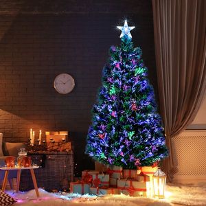 6ft Top Stars PVC Christmas Tree Fiber Optics 36 Lights Colorful Color Change 230 Branches Green Snowflakes 6ft Top Stars PVC - Product Image 6