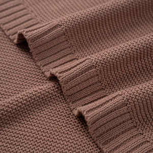 Eco-Friendly <b>Knitted</b> Baby Blanket 100% Cotton Solid Color Cute Style Custom <b>Throw</b> Blanket for Newborn Sleeping Gift Spring OEM - Product Image 2