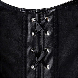 เสื้อคอร์เซ็ทหนังสีดำคุณภาพสูงแบบใหม่สำหรับผู้ชาย สวมใส่ในคลับ ดีไซน์เซ็กซี่ ไร้รอยต่อ รับผลิตตามแบบ พร้อมบริการ OEM - Product Image 5