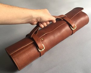 Sac de rangement professionnel pour couteaux de chef en cuir véritable de qualité supérieure avec protection anti-odeurs pour une utilisation en cuisine LBKR-0003 - Product Image 1