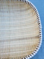 Ensemble de 5 plateaux en bambou tissé faits à la main, écologiques, légers, de qualité alimentaire, 23-35 cm carrés, pour la restauration, service de fruits, pain et aliments