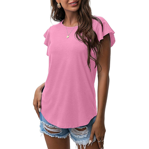 Women's Loose-Fitting Crew Neck T-Shirt Plus Size Short Sleeve Streetwear Custom Logo Summer Top Oversized Sport - Product Image 3
