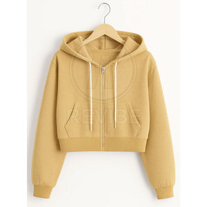 Sudaderas con Capucha Cortas para Mujer de Alta Calidad, con Cierre, Invierno, Impresión Personalizada, Costuras Duraderas, Estilo Moderno, 100% Algodón, Personalizables - Product Image 4
