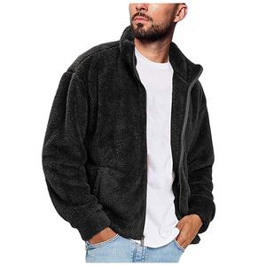 2024/2025 personnalisé hommes Sherpa polaire veste haute rue Style toile col montant laine fermeture éclair hiver voyage en plein air enduit - Product Image 2