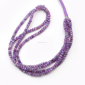 Cuentas de forma de Rondelle facetadas de piedra lunar púrpura 3x3 a 4x4 MM piedra lunar de cristal Natural hebra de 16 pulgadas para hacer collar de joyería - Product Image 1