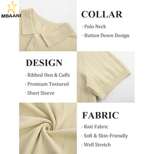 Camisas Polo para Hombre, Manga Corta, Tejido Texturizado, Cuello Acanalado, Estilo Casual para Golf - Product Image 5