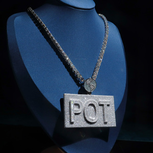 Pendentif personnalisé Hip Hop avec lettre, <span class=keywords><strong>nom</strong></span>, numéro, logo, pendentif rond en moissanite glacé, pendentif pour <span class=keywords><strong>rappeur</strong></span>, cadeau pour homme. - Product Image 6