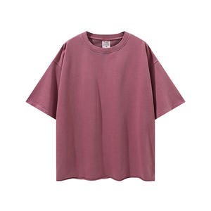 เสื้อยืดโอเวอร์ไซส์ผ้าฝ้ายหนานุ่มพิมพ์ลายโลโก้ตามสั่งสำหรับผู้ชาย เสื้อยืดโอเวอร์ไซส์ผ้าฝ้ายเฟรนช์เทอร์รี่เนื้อหนักแบบดิสเทรส - Product Image 1