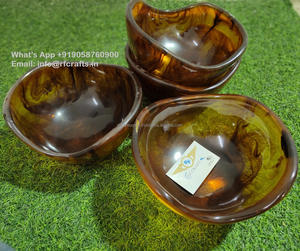 Saladier et serveur de fruits en résine de conception moderne faite à la main ensemble de matériau en résine durable pour table à manger de fête de mariage - Product Image 5