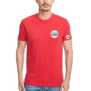 T-shirt pour homme en polyester/coton respirant, doux, léger, 180g, coupe ample, rouge chiné - Product Image 1