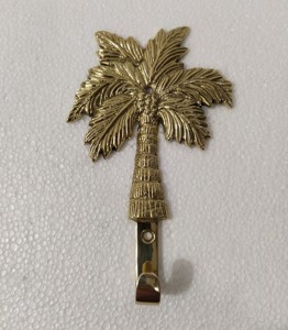 Brass New Palm Tree Decorative <b>Hooks</b> <b>Wall</b> Mount <b>Key</b> Rack and Towel <b>Hook</b> Metal Plant Pattern for Bathroom and Clothing Use - Product Image 4
