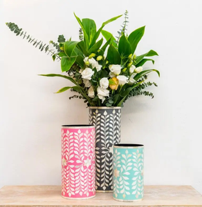 Vase de pot de fleur en incrustation d'os noir blanc fait à la main de meilleure qualité Top Selling Attractive Best Quality Polished for Ramadan Wedding - Product Image 5