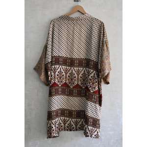 ชุดกิโมโนผ้าไหมปะติดปะต่อสำหรับผู้หญิง ชุดนอนยาวหรูหราสไตล์โบโฮ ดีไซน์เนอร์ - Product Image 5