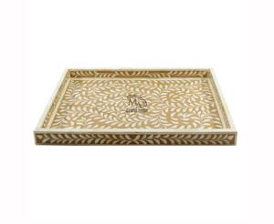 Plateau de service rectangle en incrustation d'os moderne Mobilier de maison de haute qualité avec marbre et plastique à motifs différents - Product Image 5