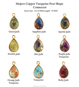 Wholesale mohave <b>sapphire</b> copper turquoise connector cabochon bezel connector single loop diy connector for jewelry making - Product Image 2