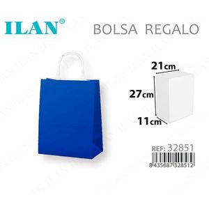 Borsa Regalo Ilan 21x11x27 Cm Blu con Manico in Carta - Product Image 1