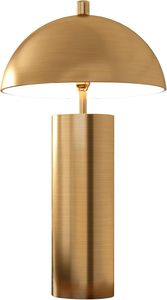 Mid Century Modern Gold Metal Table <b>Lamp</b> 27 Inch Light Dome Shade <b>Lamp</b> for Home Decor Living Room Bedroom Office Use - Product Image 2