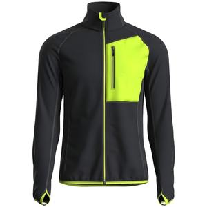 Veste polaire décontractée pour homme, col mandarin, fermeture éclair intégrale, 100 % coton, écologique, logo frontal, vêtement d'extérieur hiver - Product Image 1