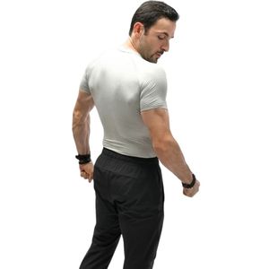 Camiseta Deportiva Gris Claro para Hombre, Manga Corta, Cuello Redondo, Corte Ajustado, Transpirable, para Gimnasio, Correr, Entrenamiento, Ejercicio, Rendimiento Deportivo - Product Image 6