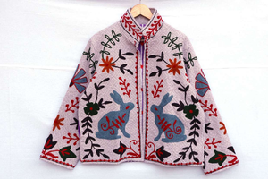<b>Top</b> Quality Women Suzani Embroidered Velvet Jacket Floral Ethnic Fashion Wholesale <b>Coat</b> Floral Suzani Embroidered - Product Image 4
